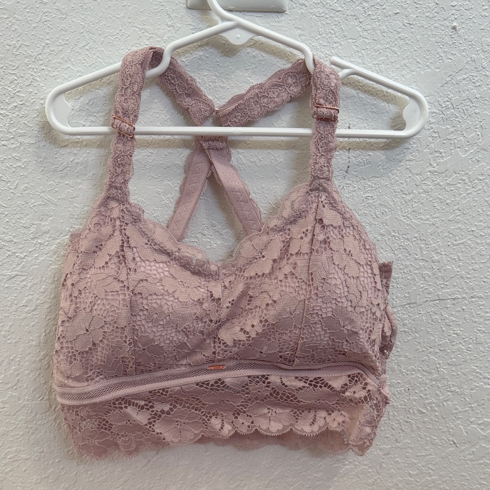 Jade Lace Bralette in Dusty Pink